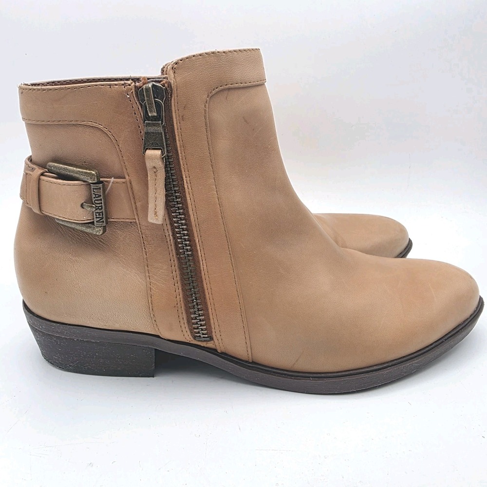 Lauren Ralph Lauren Shelli‎ Booties 7 Tan Boots Leather Western Boho Equestrian